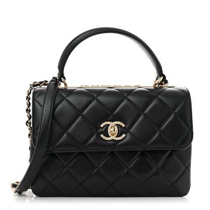 Chanel Lambskin Quilted Small Trendy CC Dual Handle Flap Bag Black 1 of 14
