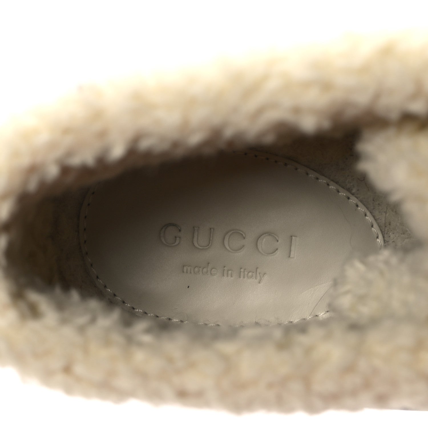 Gucci Calfskin Faux Shearling Studded Victor Ankle Boots 36 Black Mystic White 7 of 7