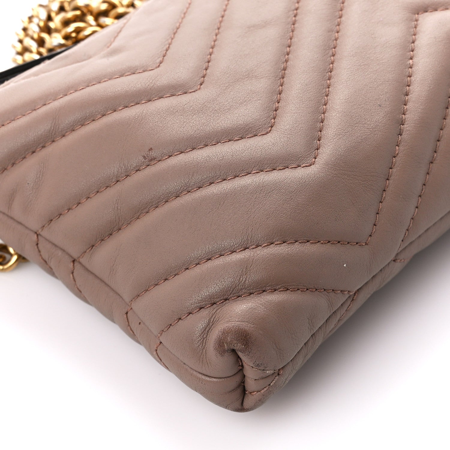 Gucci Calfskin Matelasse Mini GG Marmont Chain Bag Porcelain Rose 10 of 13