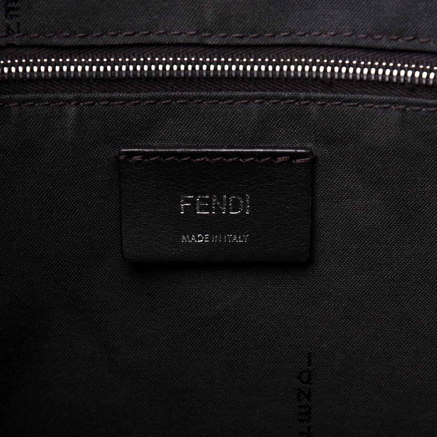 Glazed Fabric Vitello Century FF 1974 Stamp Patch Shopping Tote Mogano Panna Caramello