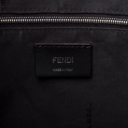 Fendi Glazed Fabric Vitello Century FF 1974 Stamp Patch Shopping Tote Mogano Panna Caramello 6 of 24