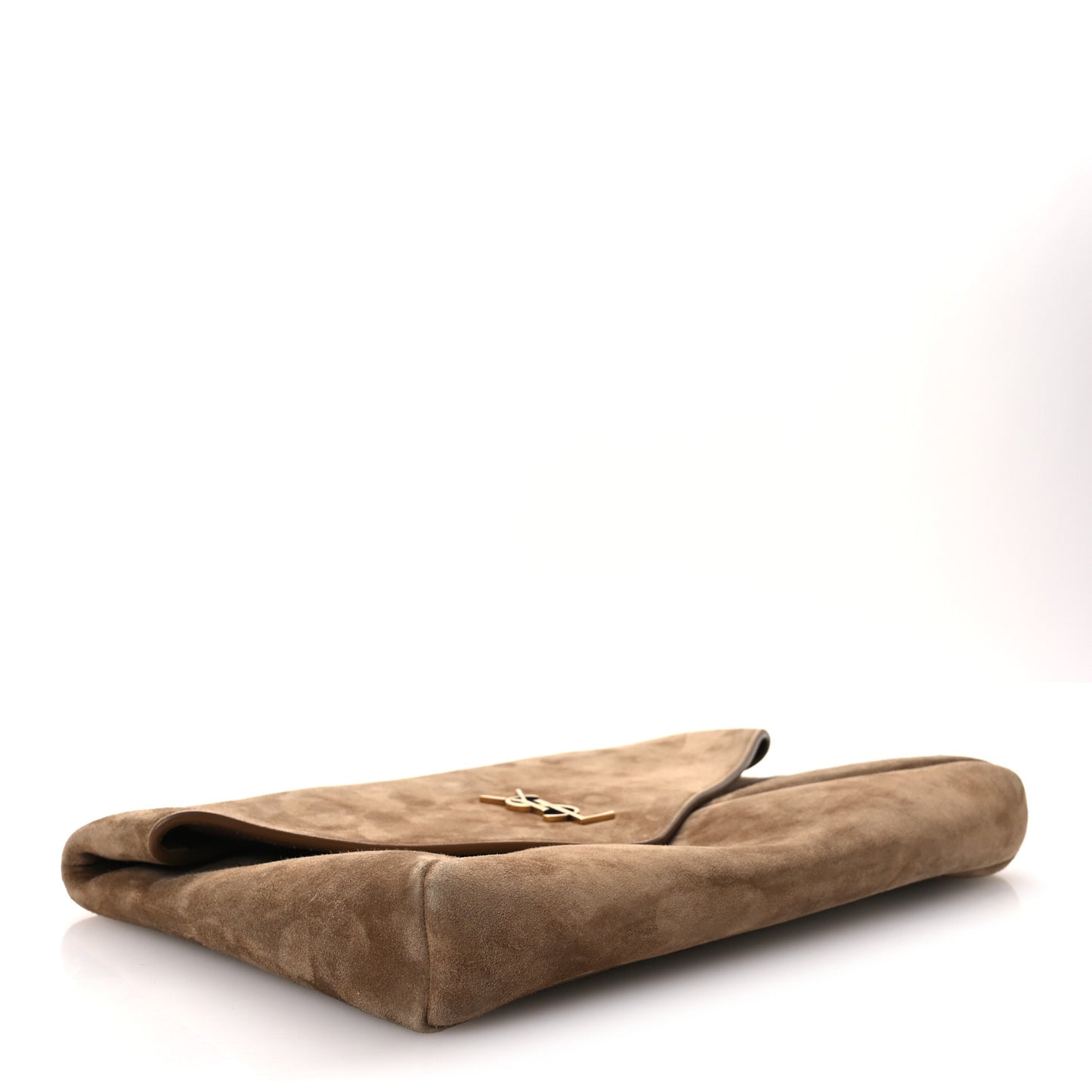 Suede Large Cassandre Envelope Pouch Golden Leaf