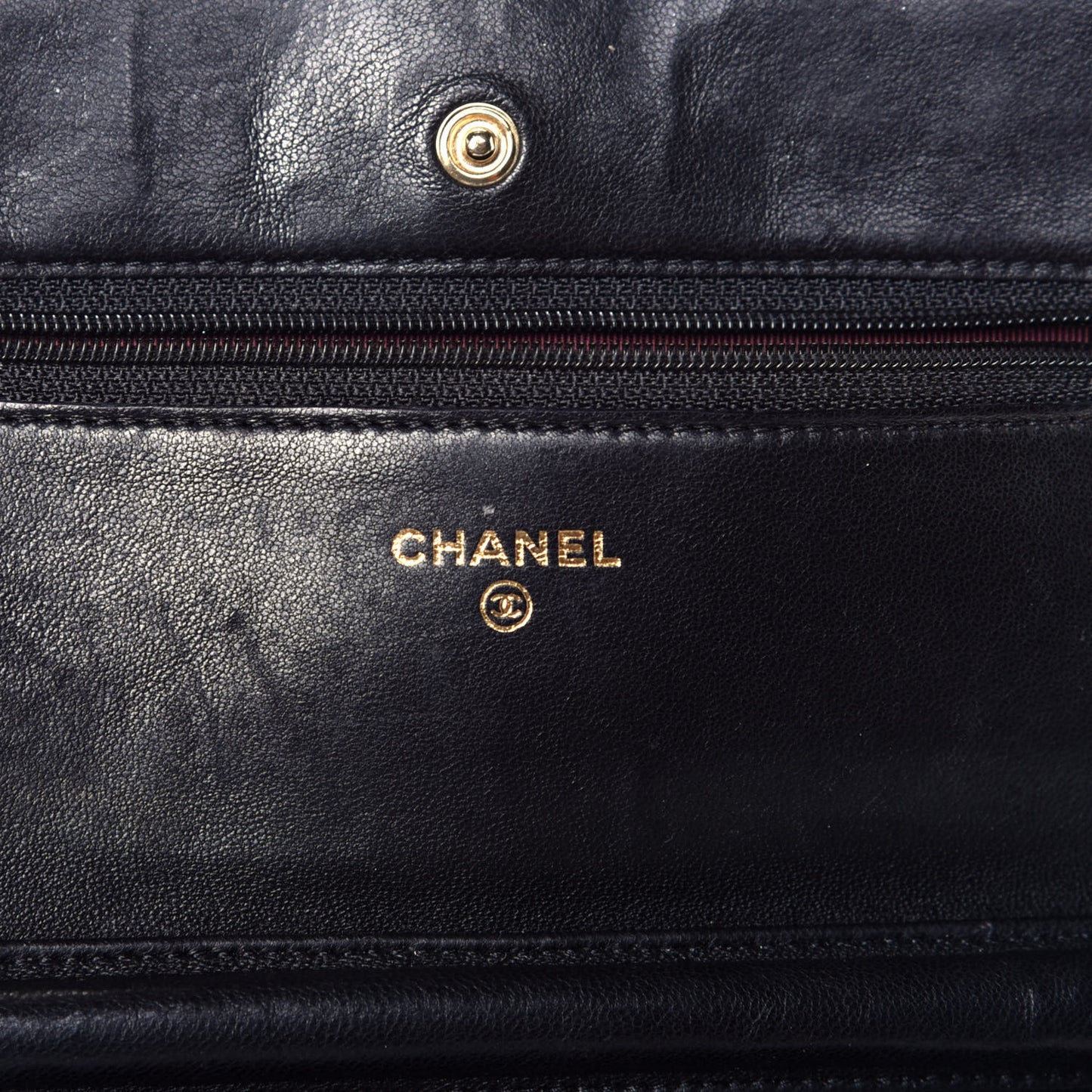 Lambskin Quilted Wallet On Chain WOC Black