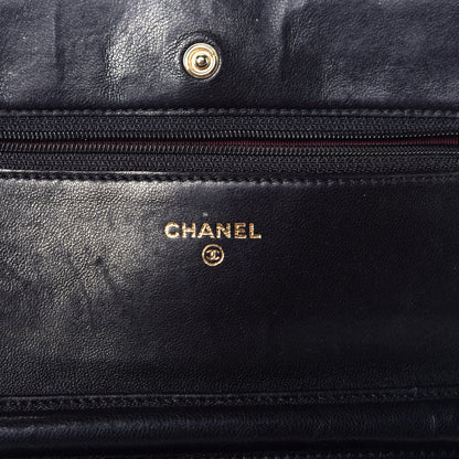 Chanel Lambskin Quilted Wallet On Chain WOC Black 6 of 9