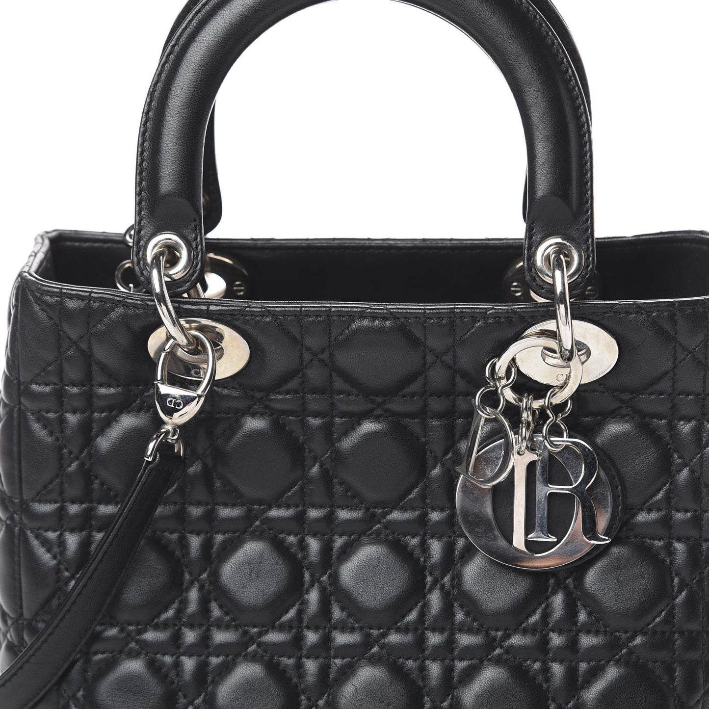 Lambskin Cannage Medium Lady Dior Black