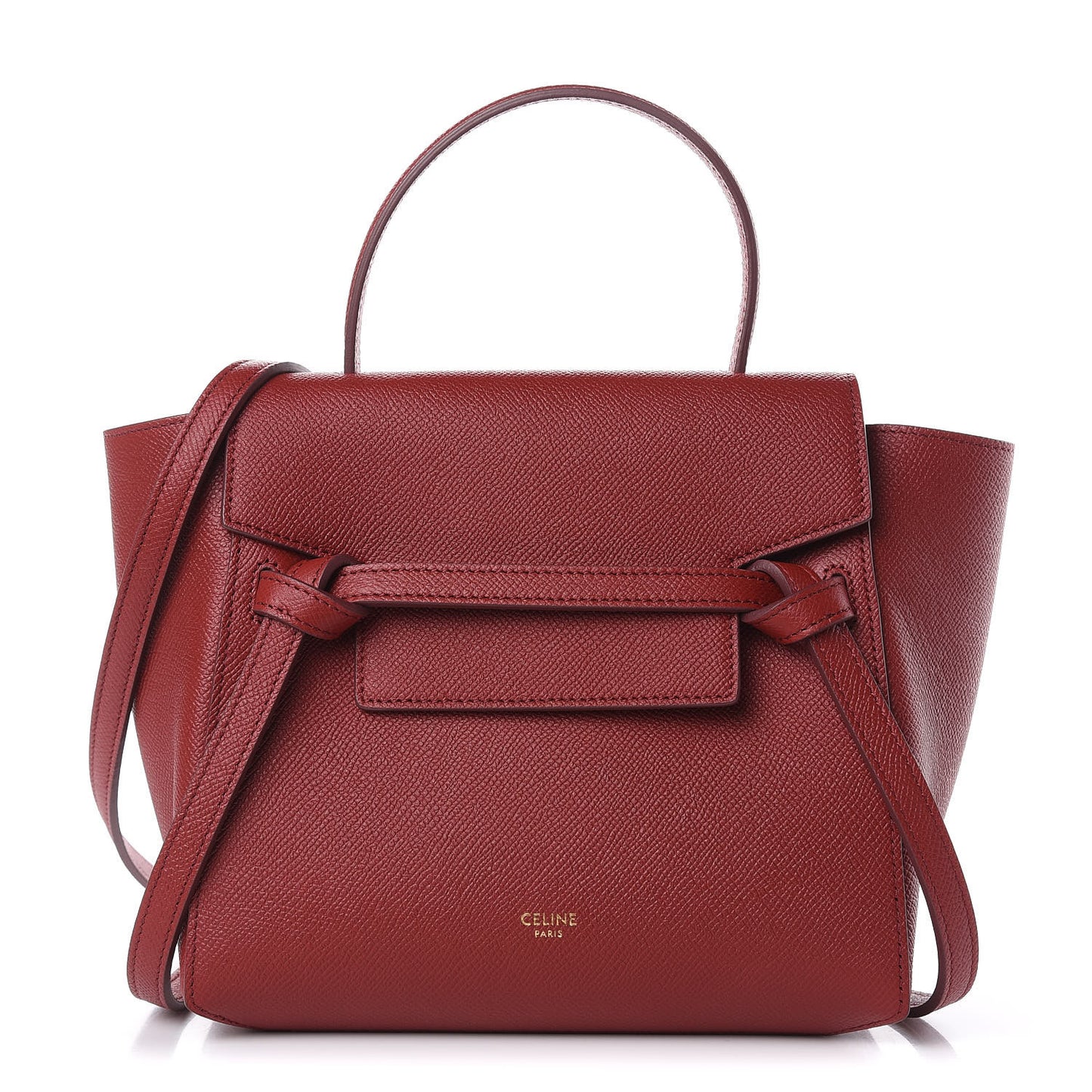 Grained Calfskin Nano Belt Bag Ruby