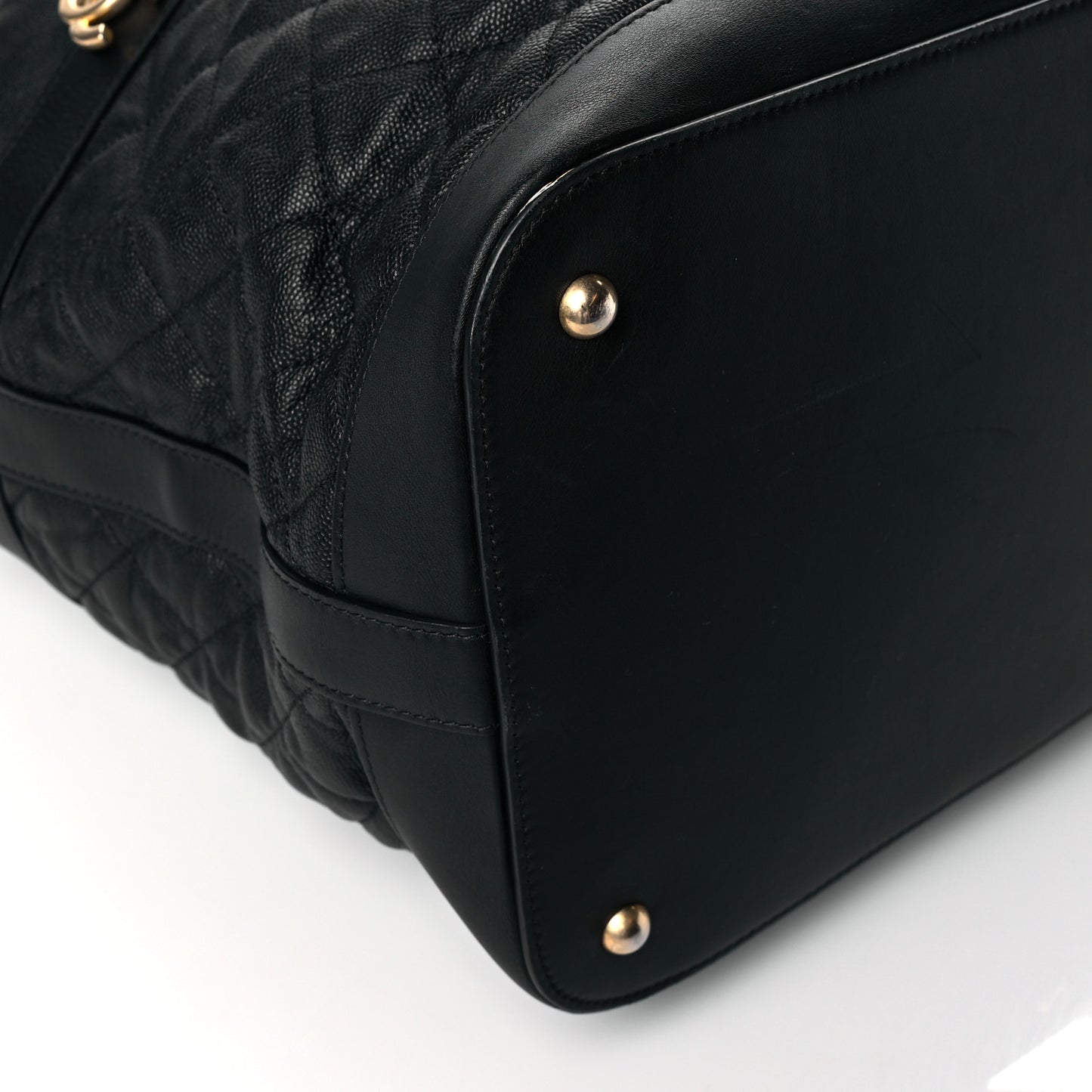 Caviar Quilted Weekender Bag Black