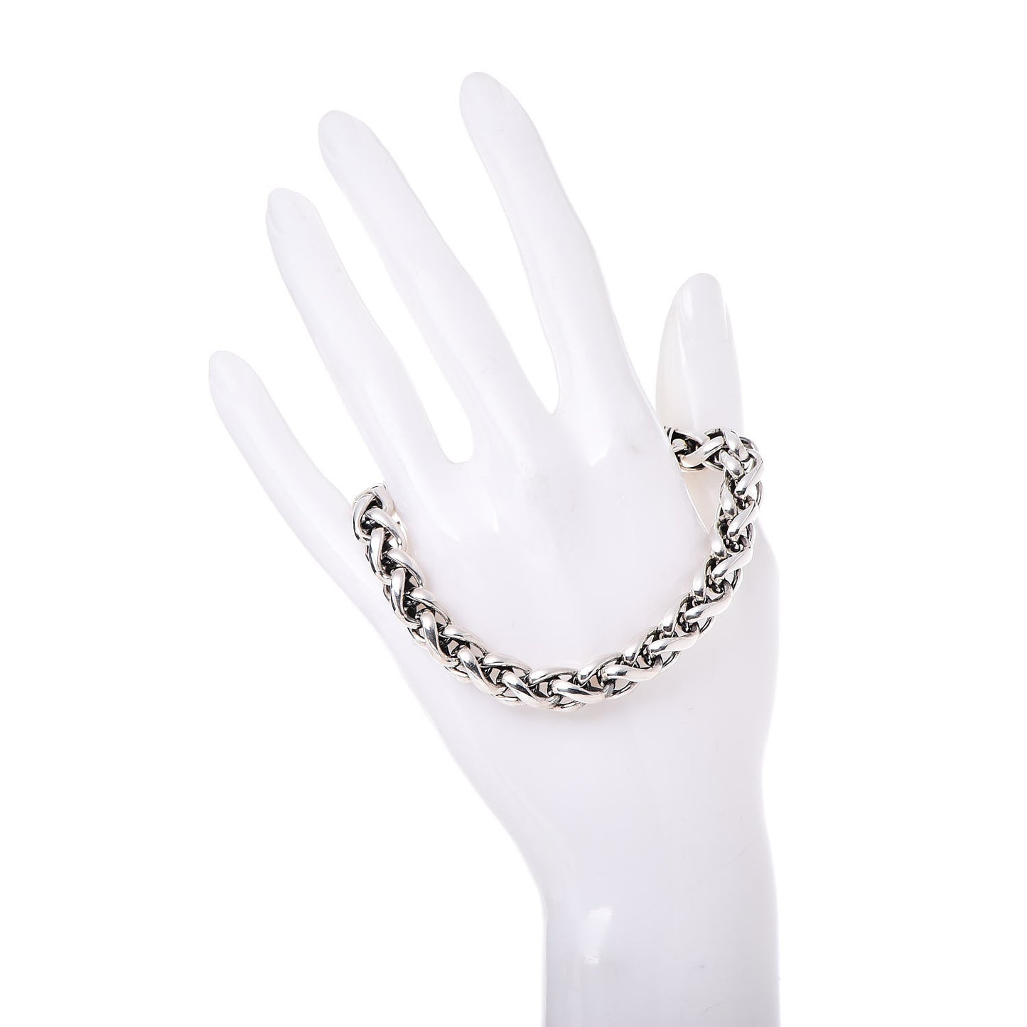 Sterling Silver 18K Yellow Gold 8mm Wheat Chain Bracelet