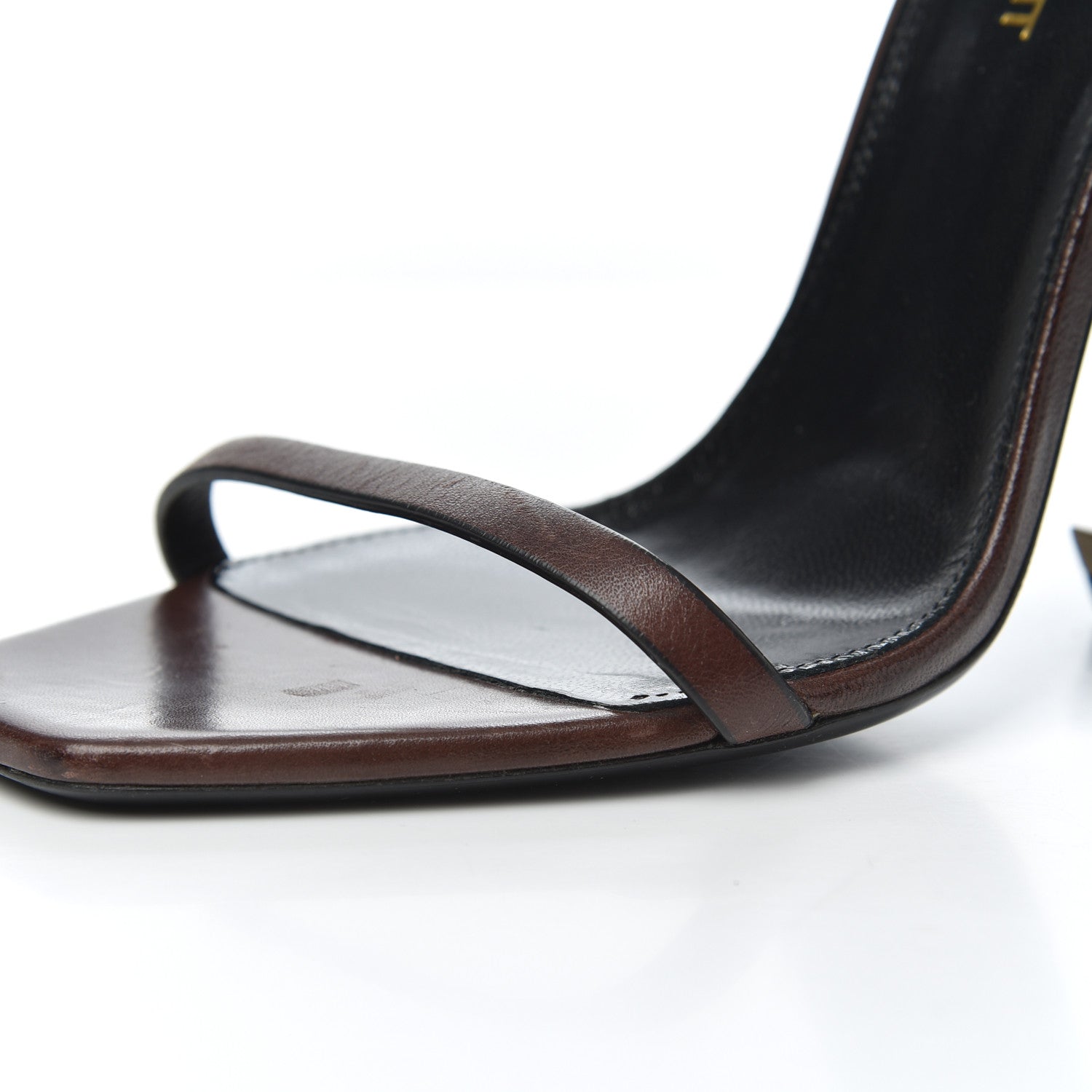 Saint Laurent Calfskin Opyum Sandals 37 Brown 12 of 16