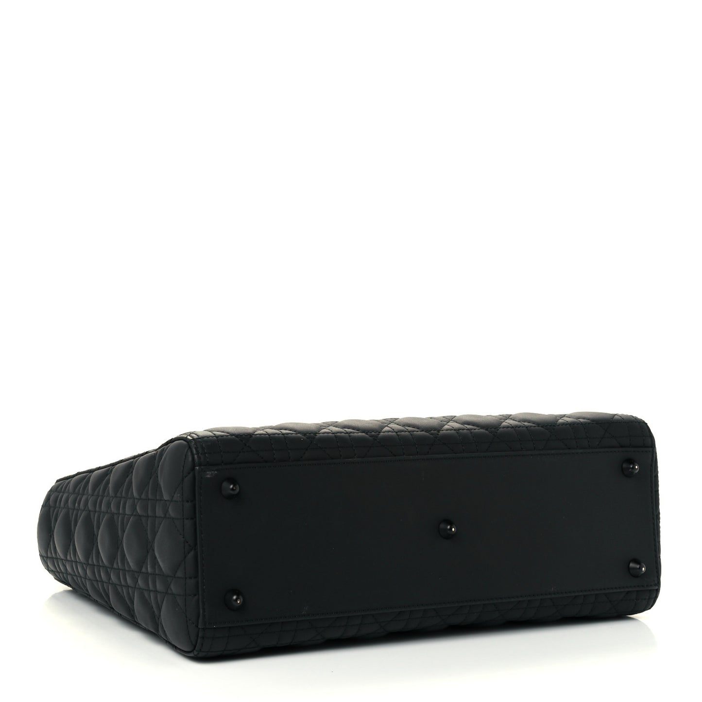 Ultra Matte Calfskin Cannage Large Lady Dior Black