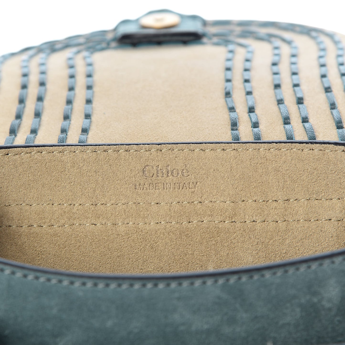 Suede Calfskin Braided Mini Hudson Shoulder Bag Cloudy Blue