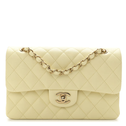 Chanel Caviar Quilted Small Double Flap Light Yellow 1 of 10