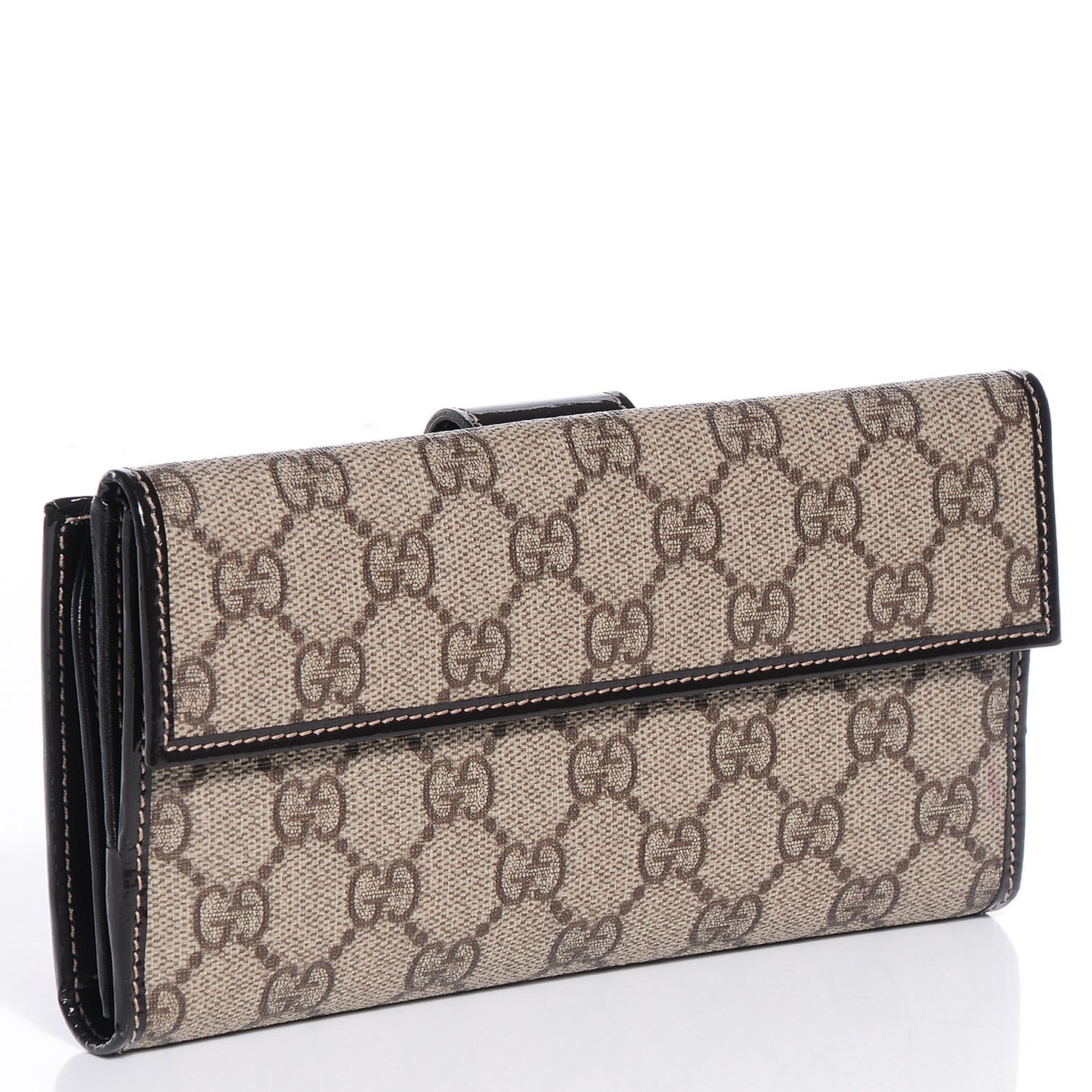GG Plus Monogram Icon Bar Continental Flap Wallet Dark Brown