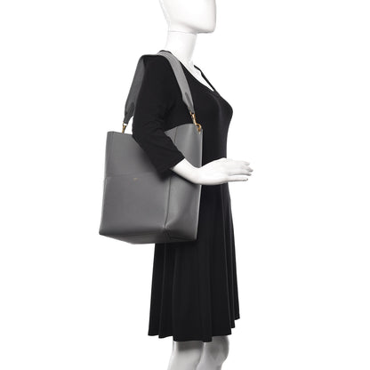 Celine Soft Grained Calfskin Sangle Bucket Bag Kohl 2 of 11