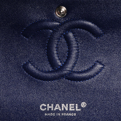 Chanel Velvet Quilted Medium Double Flap Dark Blue 7 of 8