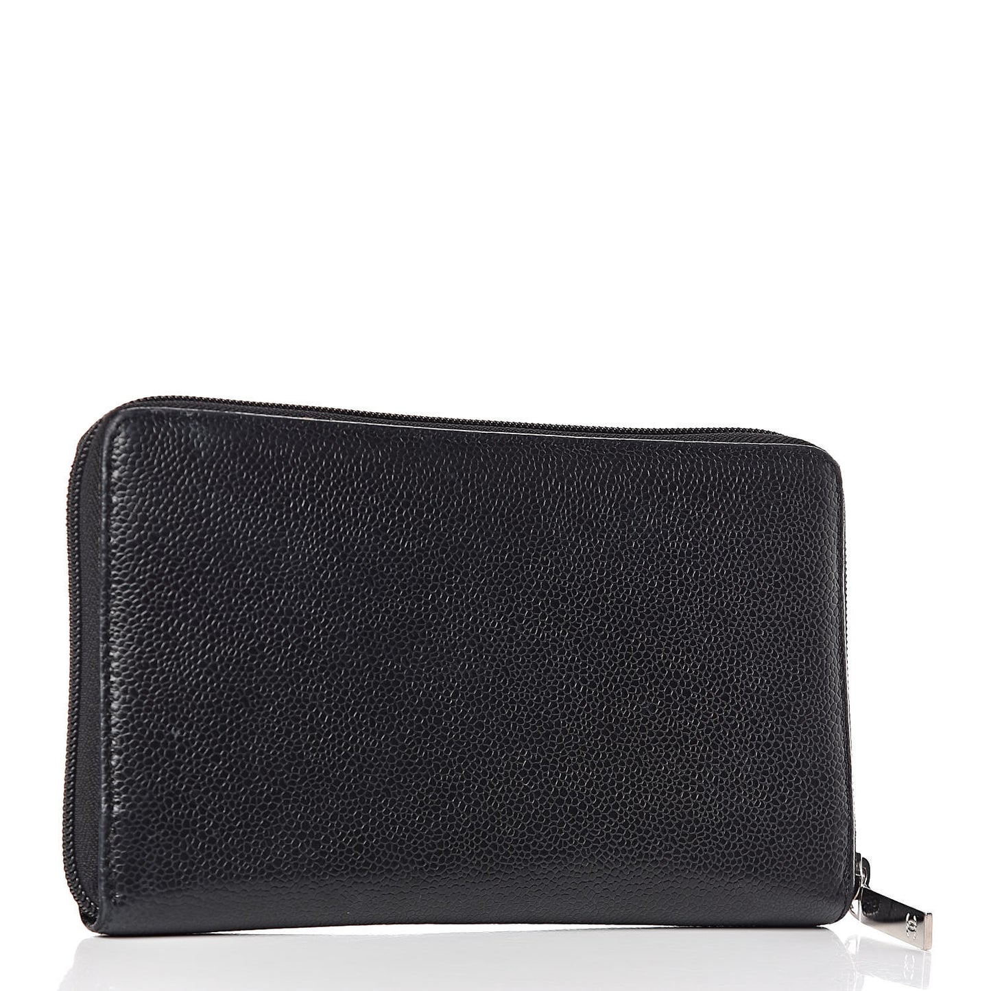 Caviar Large Timeless CC Zip Around Organizer Wallet Black