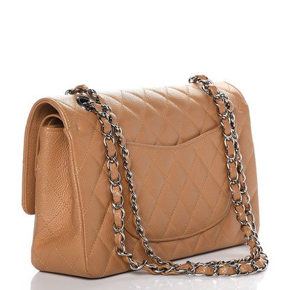 Chanel Caviar Quilted Medium Double Flap Dark Beige 3 of 7