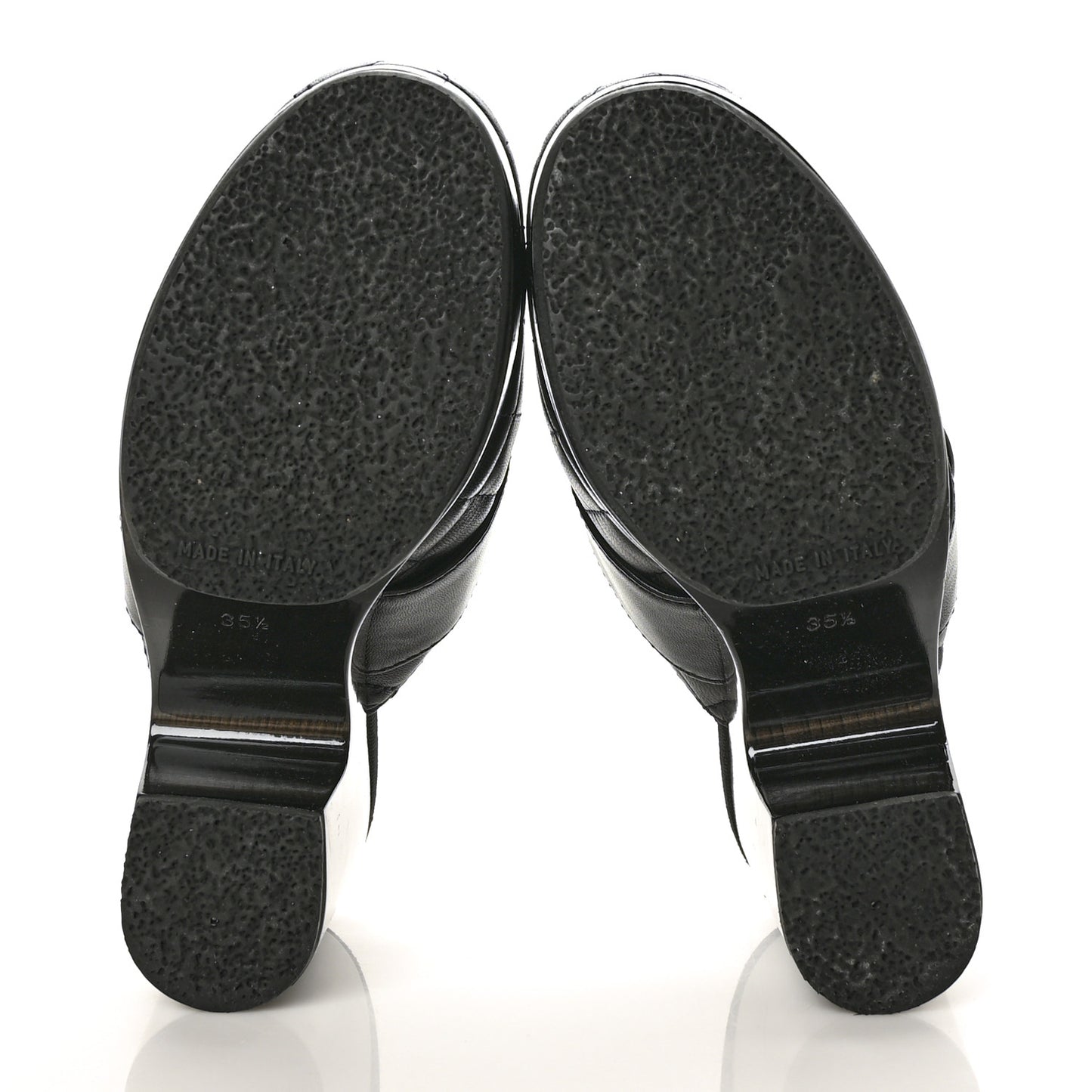 Lambskin Quilted CC Turn Lock Clogs 35.5 Black