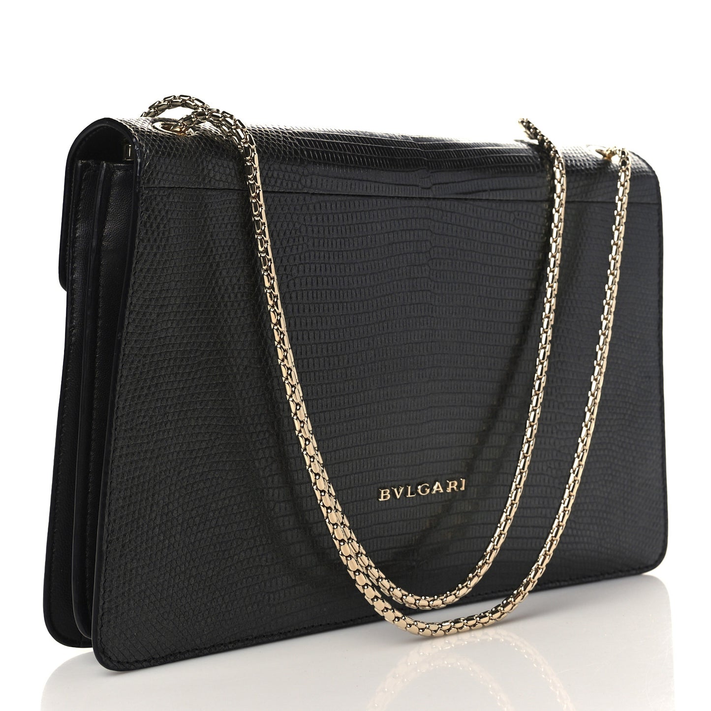 Lizard Serpenti Forever Shoulder Bag Black Multicolor