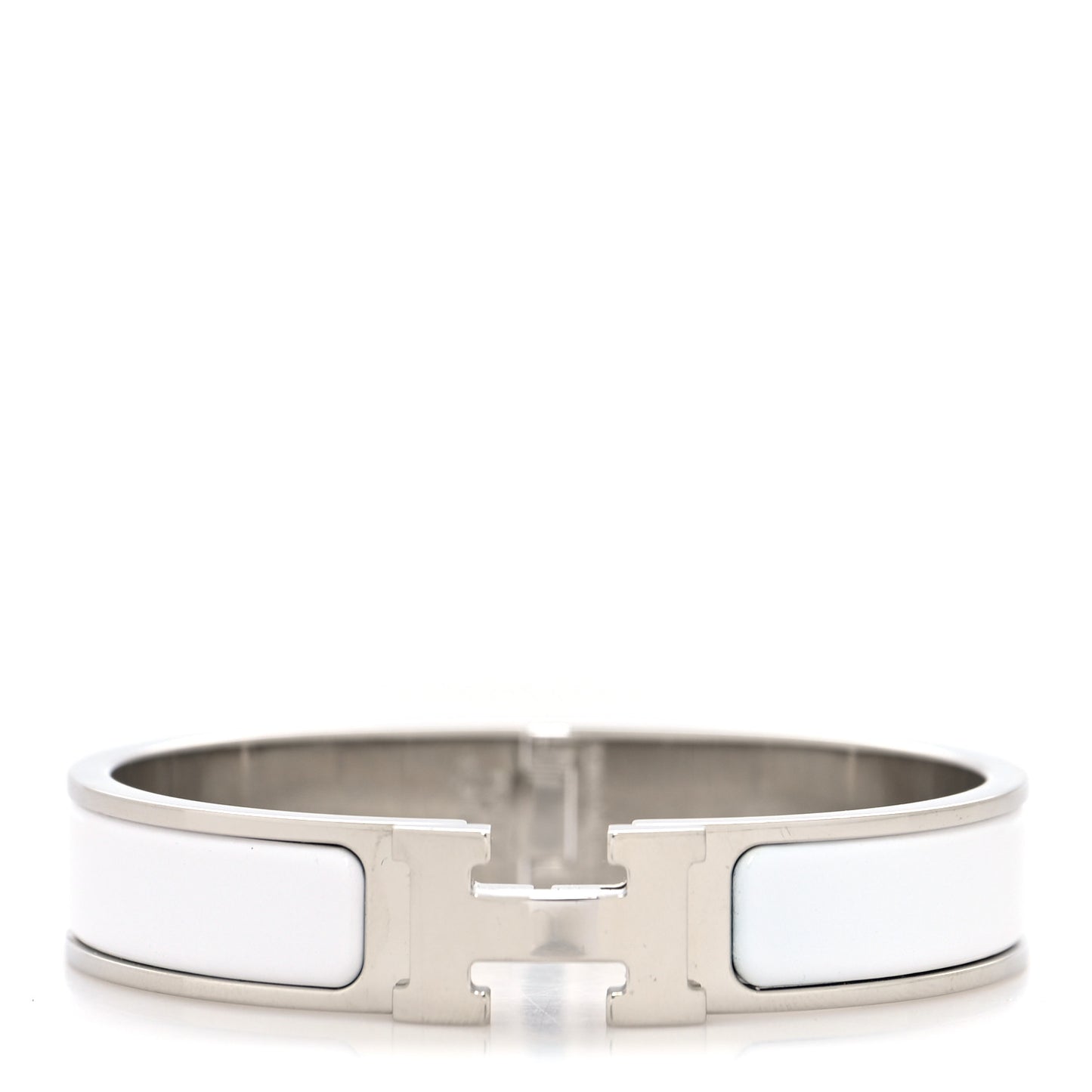 Enamel Narrow Clic Clac H Bracelet PM White