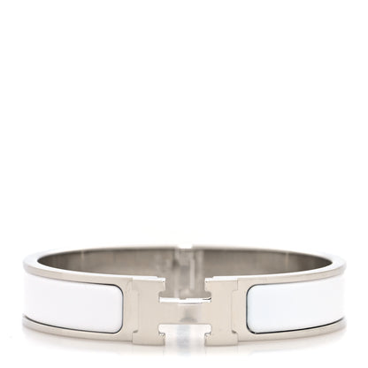 Hermes Enamel Narrow Clic Clac H Bracelet PM White 1 of 5
