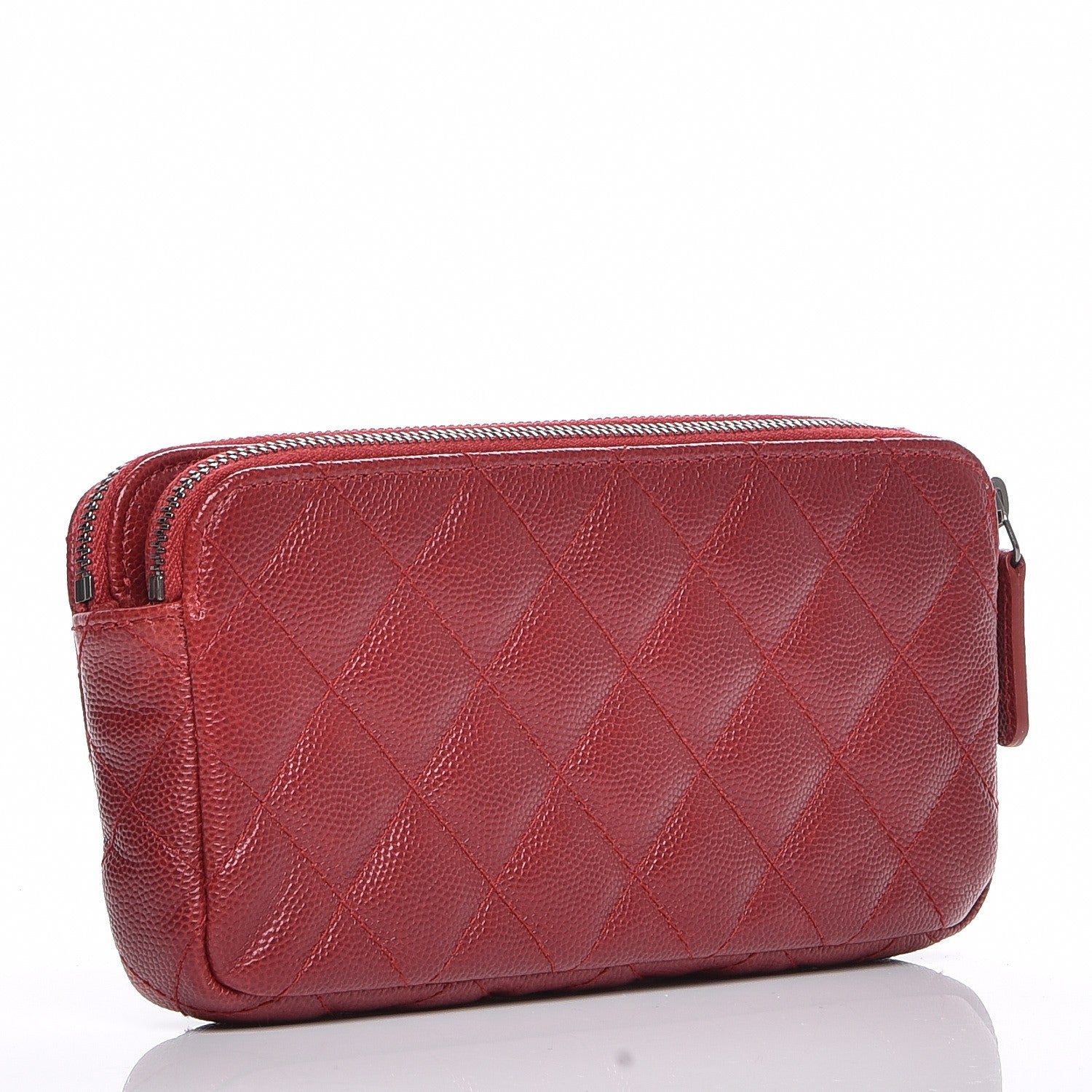 Chanel Caviar Quilted Small Clutch With Chain Red 3 of 9
