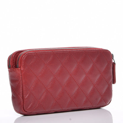 Chanel Caviar Quilted Small Clutch With Chain Red 3 of 9