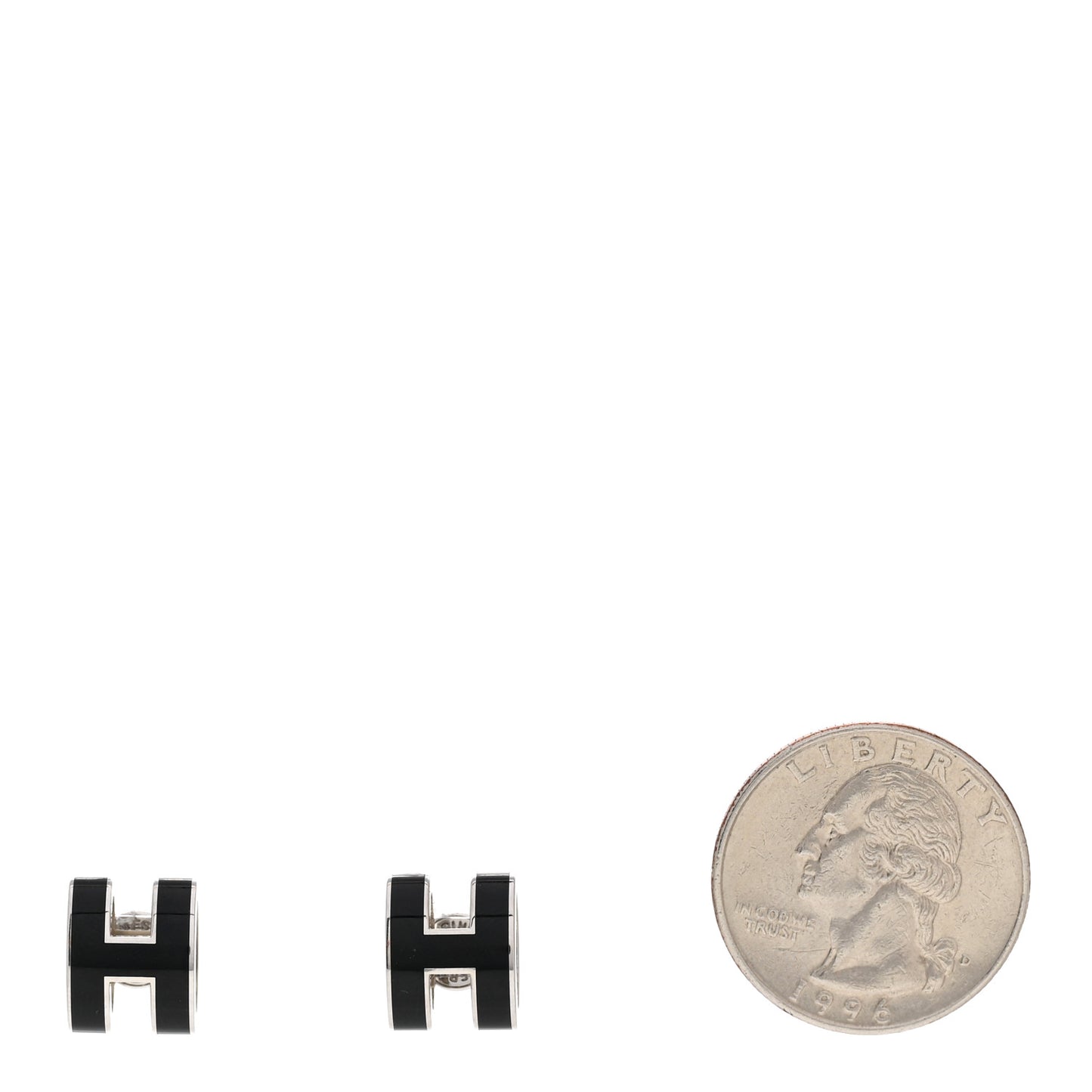 Palladium Lacquered Mini Pop H Earrings Black