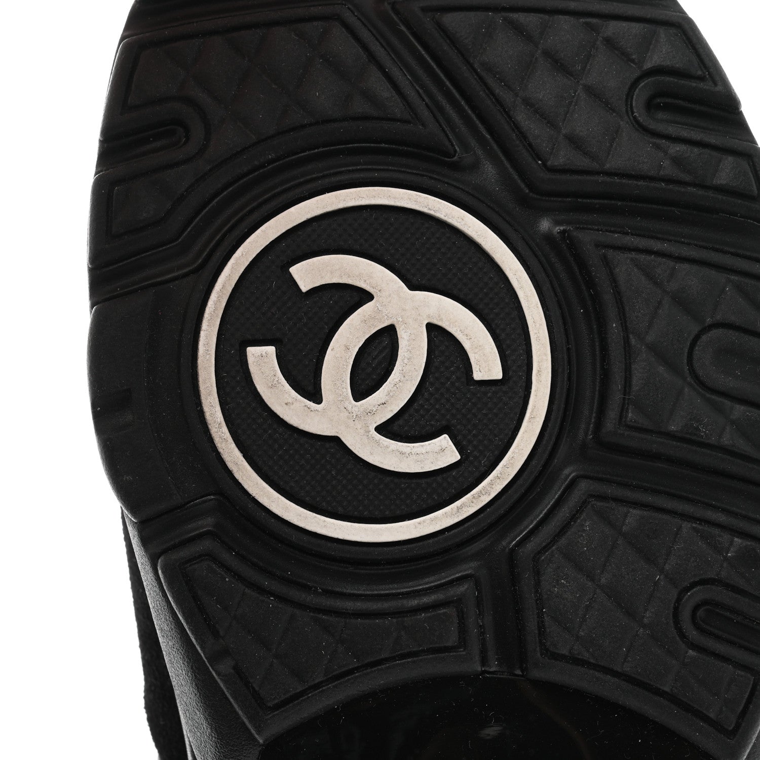 Chanel Fabric Calfskin Suede CC Sneakers 37 Black 8 of 9