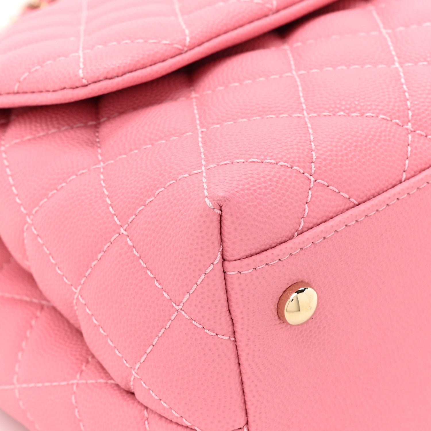 Chanel Caviar Quilted Small Coco Handle Flap Pink 11 of 14