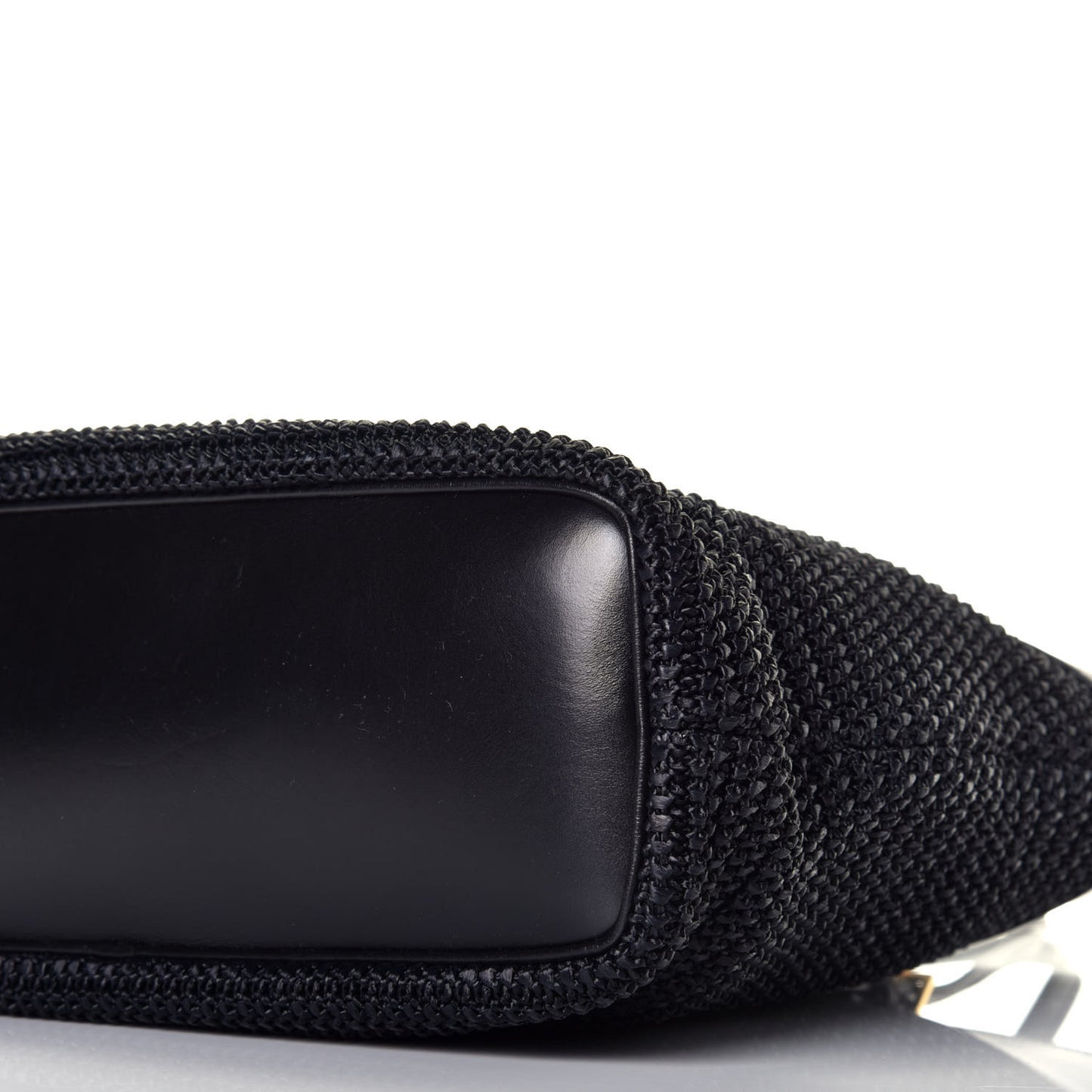 Calfskin Raffia Mini Tote Black