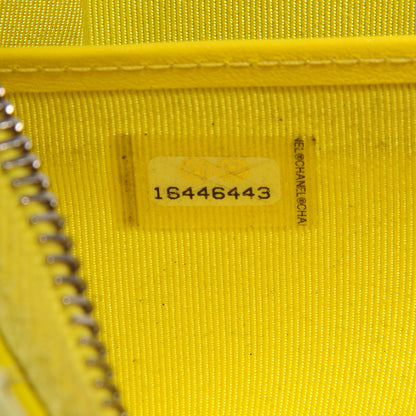 Chanel Patent Quilted Large Gusset Zip Around Wallet Yellow 7 of 7