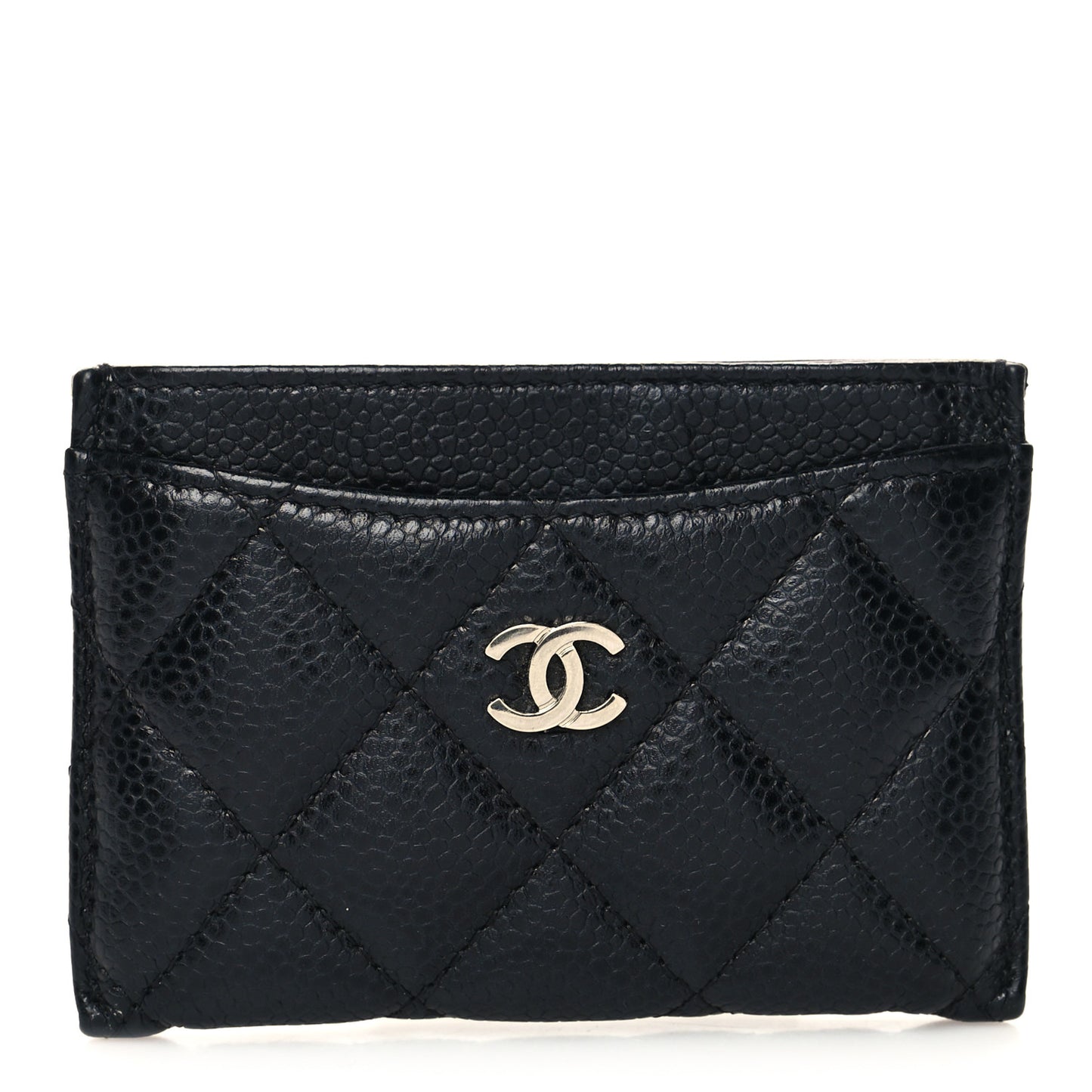 Caviar Quilted Card Holder Black