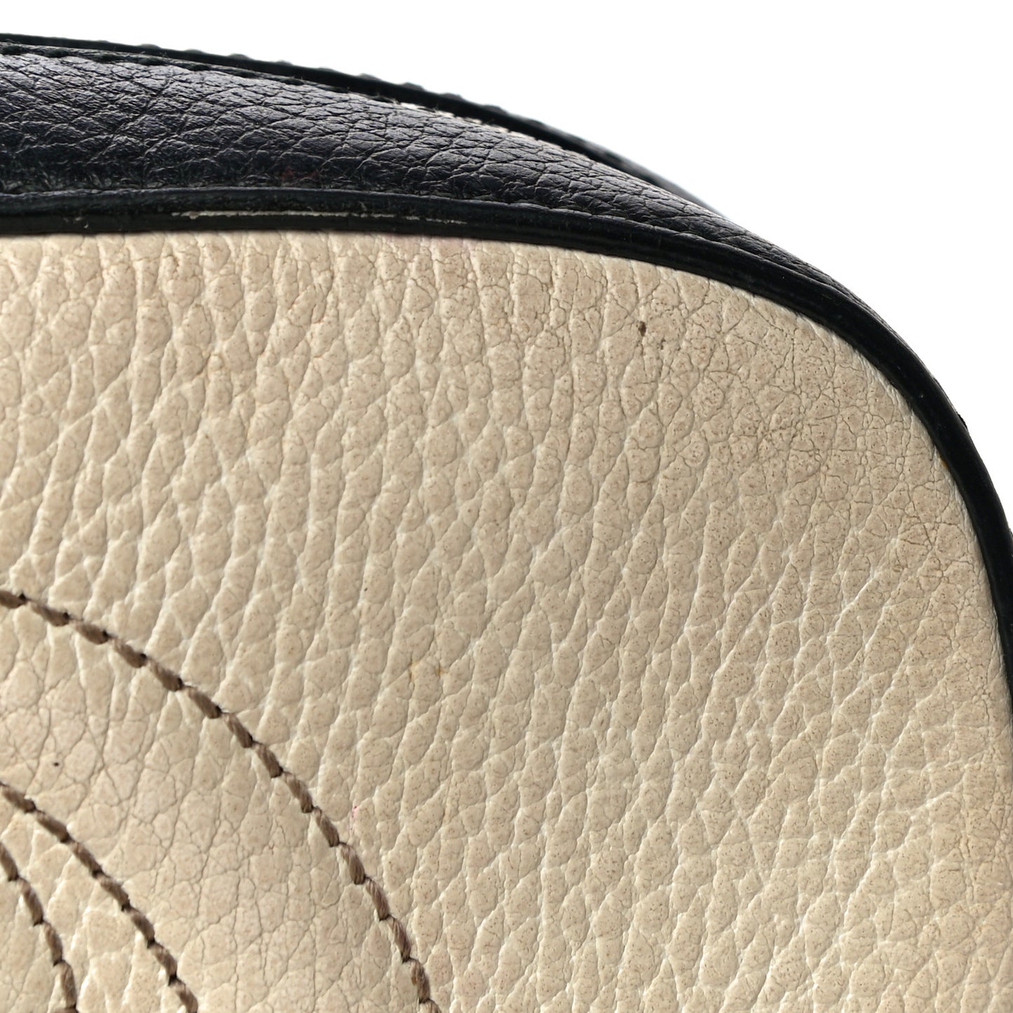Dollar Calfskin Bi-Color Small Soho Disco Bag Mystic White Black