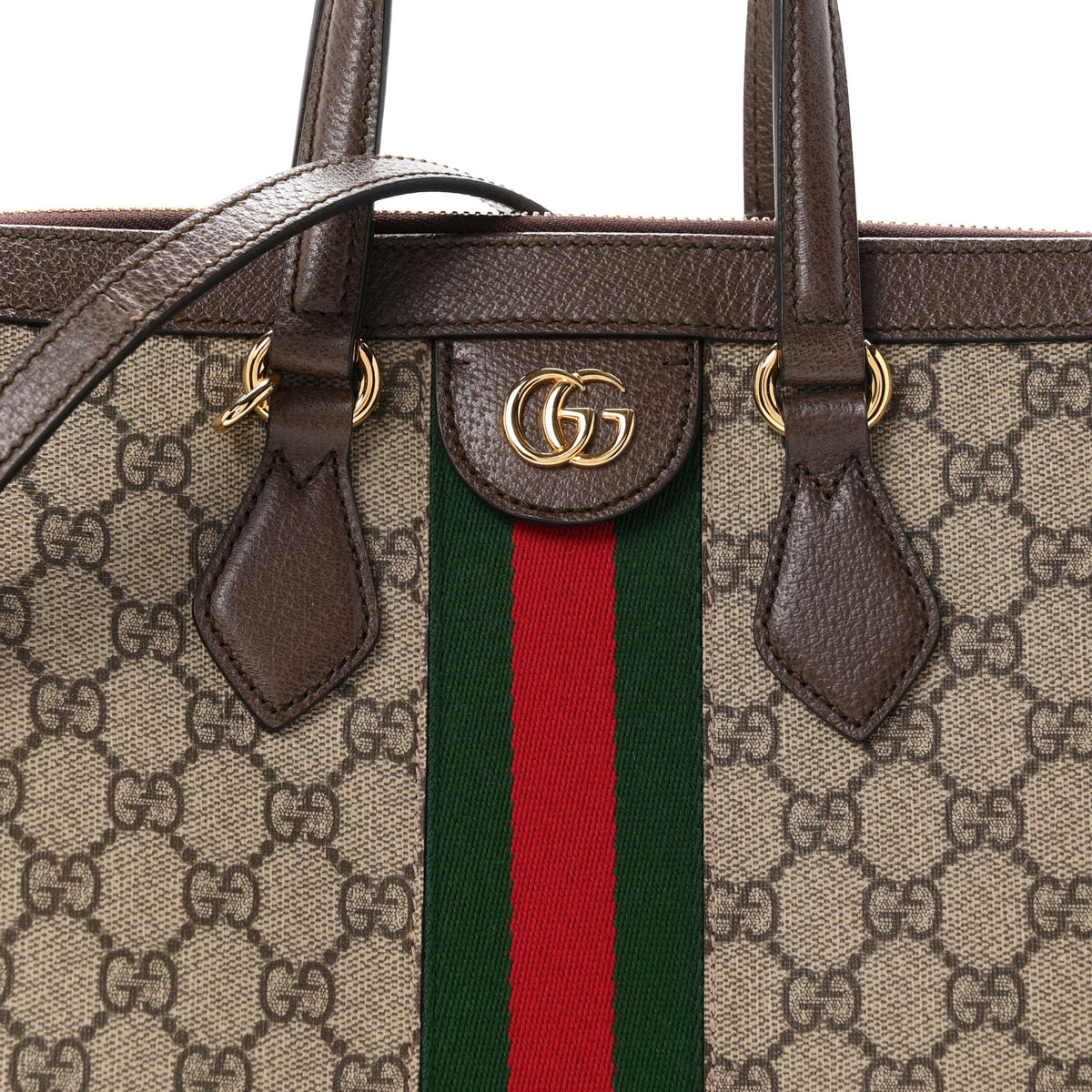 Gucci GG Supreme Monogram Web Medium Ophidia Tote Bag Brown 8 of 10
