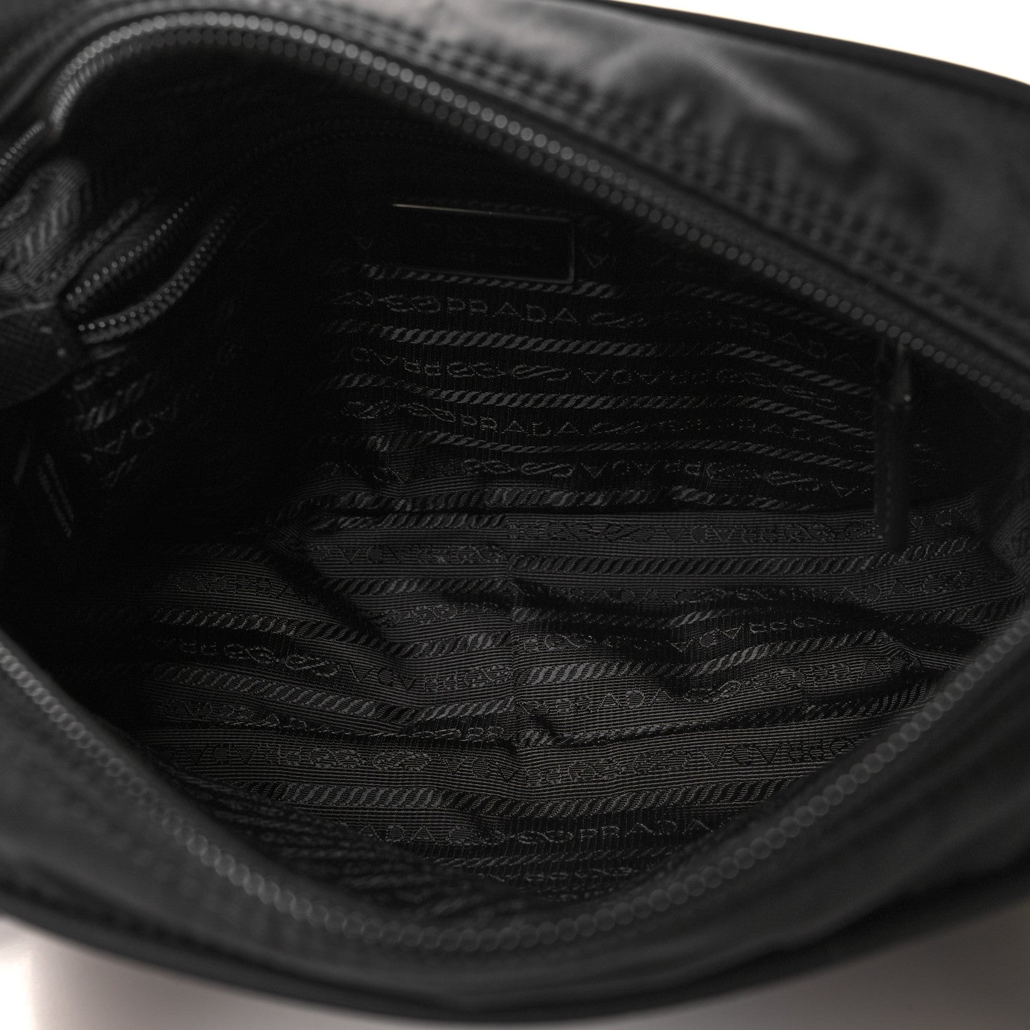 Prada Re-Nylon Vela Saffiano Pocket Double Zip Shoulder Bag Black 5 of 10
