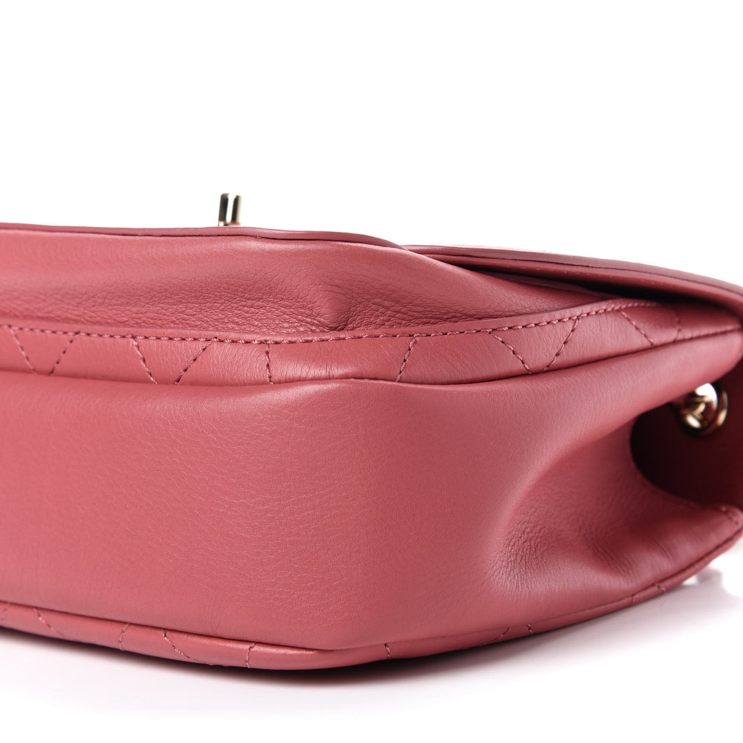 Calfskin Stitched Small Flap Bag Pink