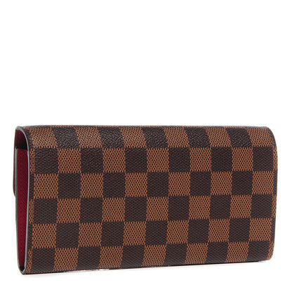 Louis Vuitton Damier Ebene Emilie Wallet Red 3 of 8