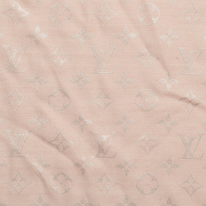 Louis Vuitton Silk Wool Monogram Denim Shawl Rose 3 of 5