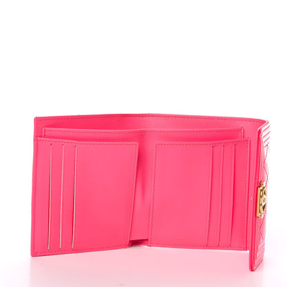 Chanel Patent Quilted Compact Boy Wallet Pink 5 of 9
