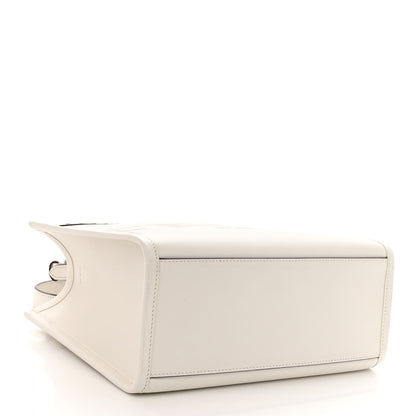 Fendi Vitello King Plexiglass Logo Embossed Small Fendi Sunshine Shopper Tote White Rice 4 of 9