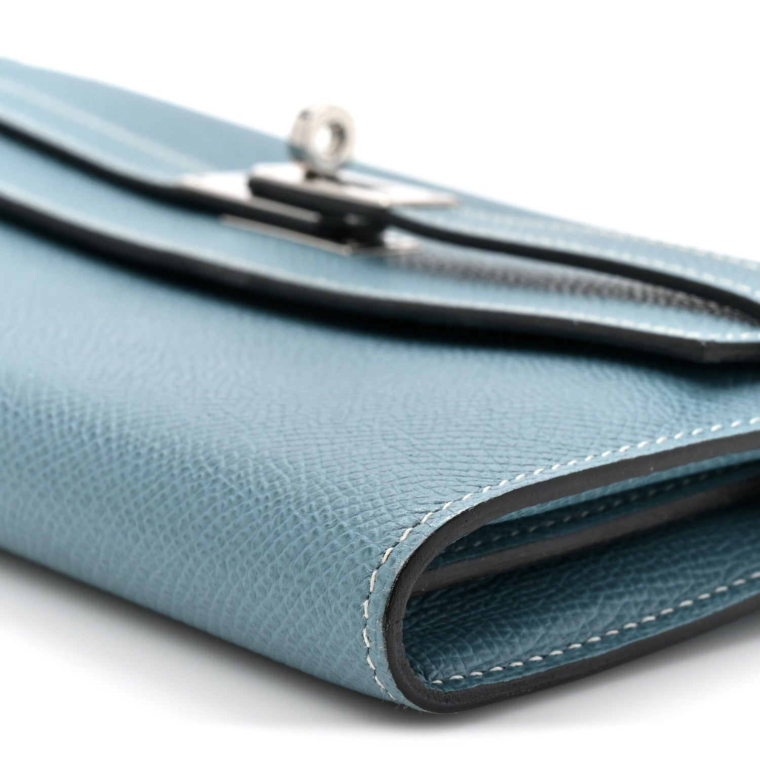 Hermes Epsom Kelly Longue Wallet Blue Jean 9 of 13