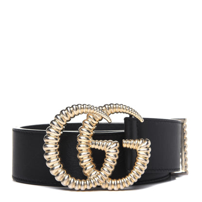 Gucci Moon Calfskin Torchon Double G 40mm Belt 80 32 Black 1 of 8