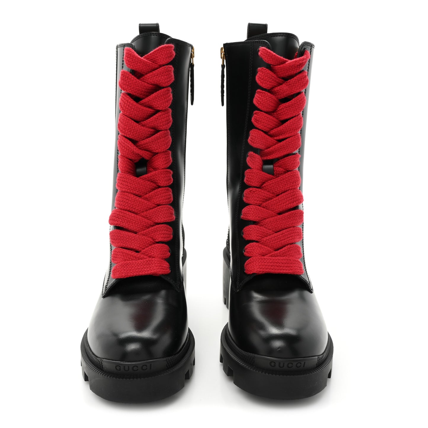 Magnum Calfskin Cirano Lux Web Lace Up Tall Combat Boots 36.5 Black Verde Hibiscus Red