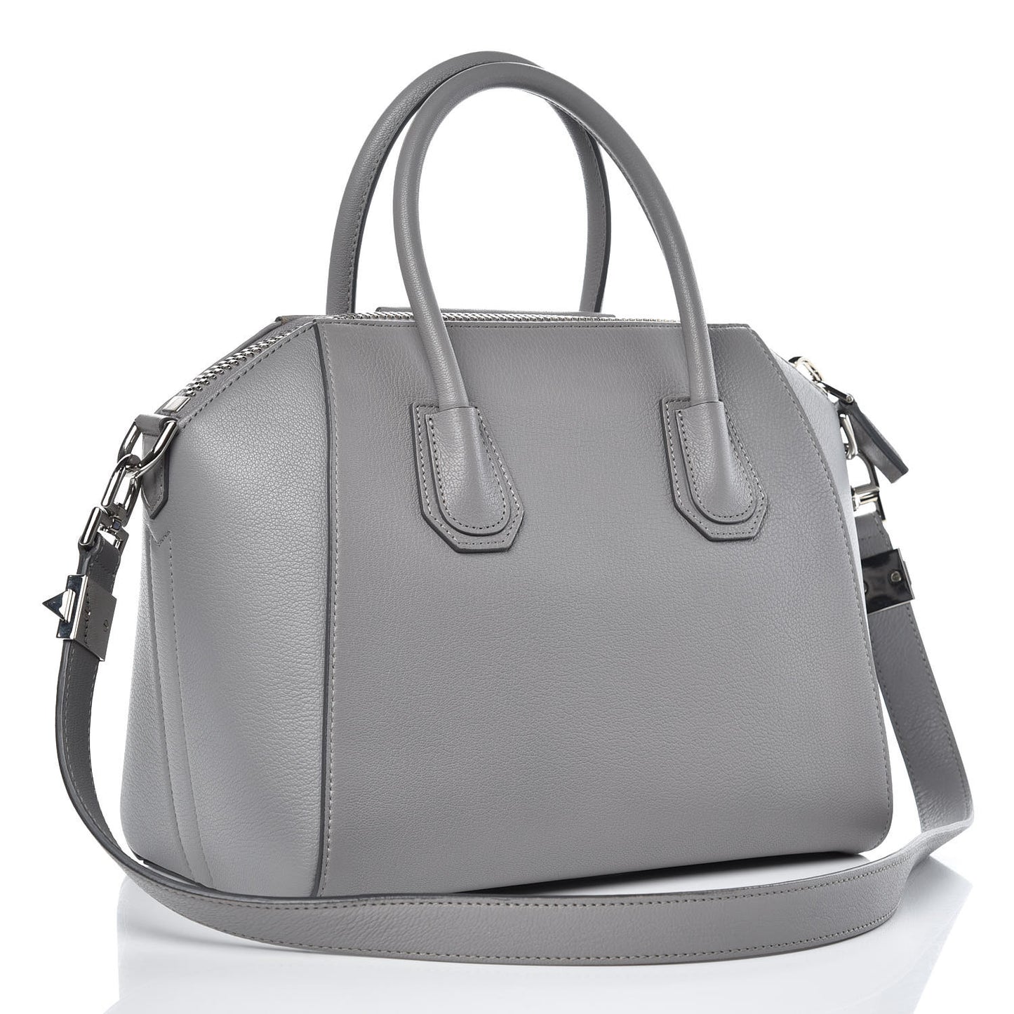 Sugar Goatskin Small Antigona Pearl Grey