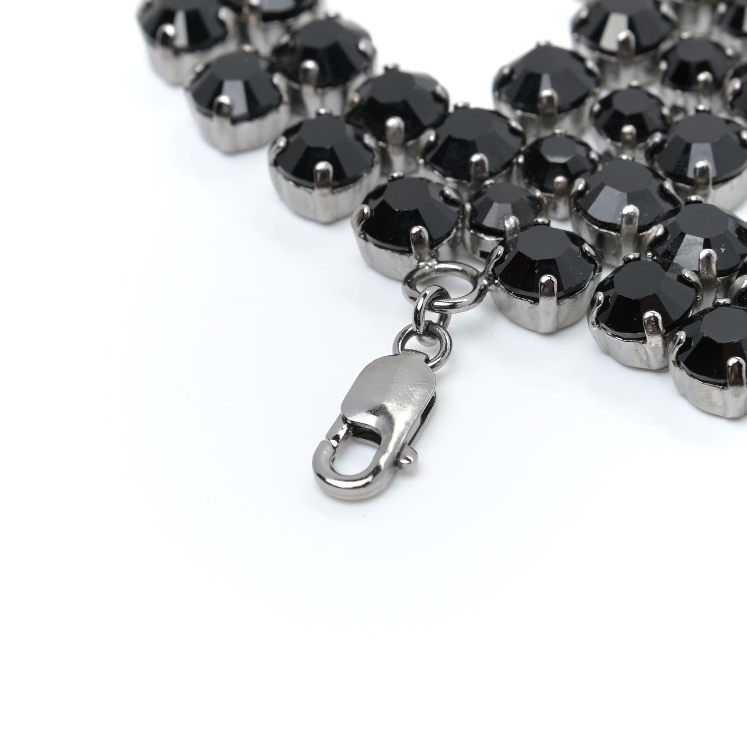 Saint Laurent Crystal Bracelet Black Silver 4 of 5