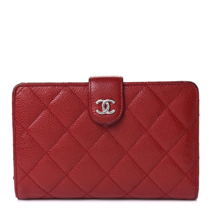 Chanel Caviar Quilted CC French Wallet Red 1 of 12