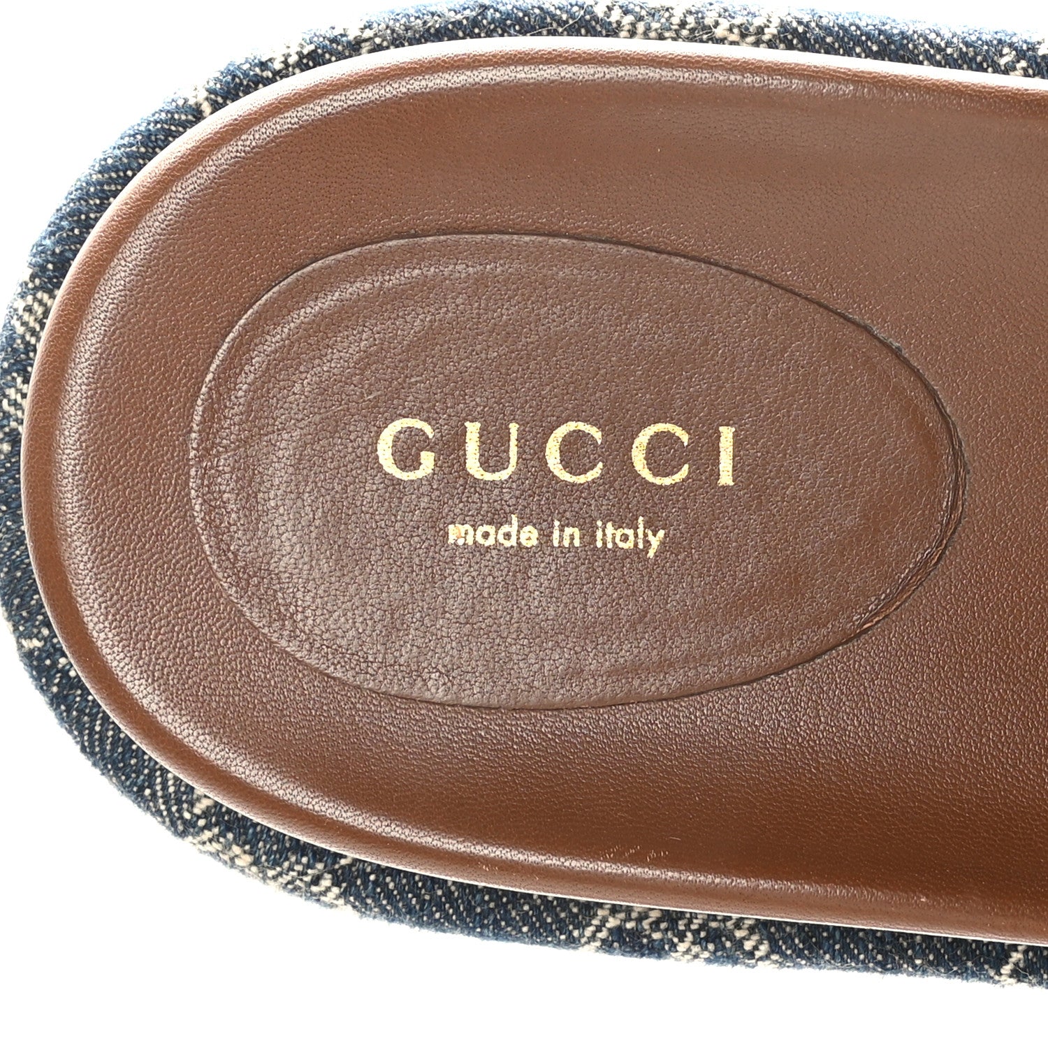 Gucci New Denim GG Monogram Angelina Platform 55mm Slide Sandals 38 Blue Tea 7 of 9