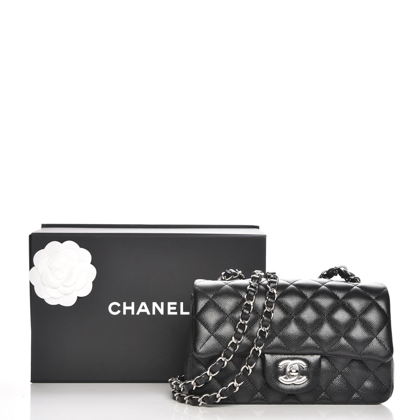 Caviar Quilted Mini Rectangular Flap Black