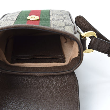 Gucci GG Supreme Monogram Web Ophidia Phone Crossbody Bag Beige New Acero 4 of 10